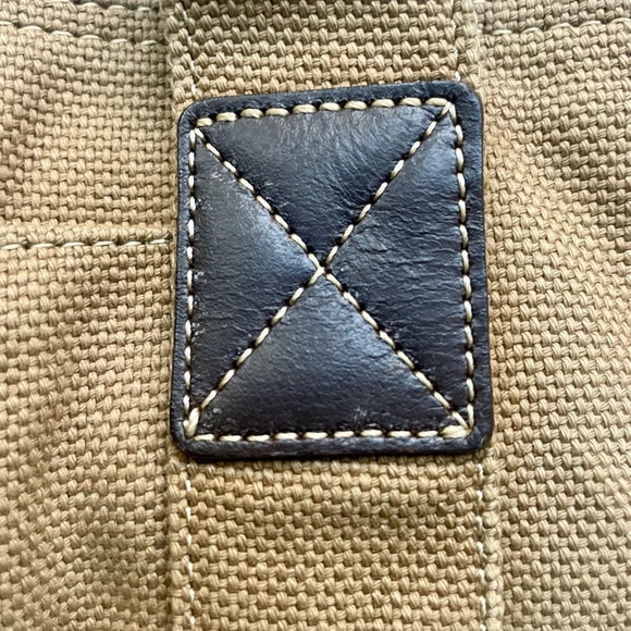 Paul Smith canvas tote, multicolor fabric interior, ext pocket, snap close, GUC - Picture 7 of 16